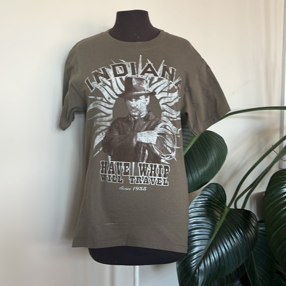 Indiana Jones Disneyland olive green tee